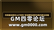 传奇屠龙殿怎么打宝宝 宝宝属性选择与殿内刷法攻略
