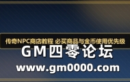 传奇NPC商店教程 必买商品与金币使用优先级