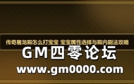 传奇屠龙殿怎么打宝宝 宝宝属性选择与殿内刷法攻略