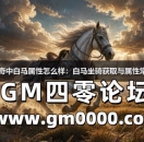 热血传奇中白马属性怎么样:白马坐骑获取与属性常见问题